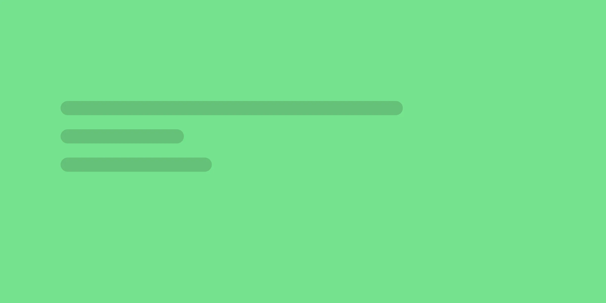 The Notes default: three rounded lines of different lengths on green.