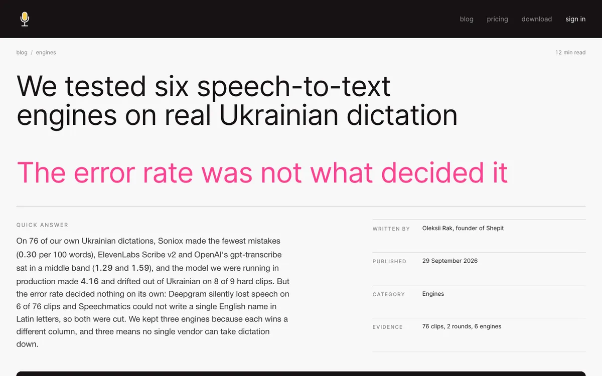 Early mockup B for the same article: a light editorial header with the title in black, a pink display line and the quick answer beside the article details.